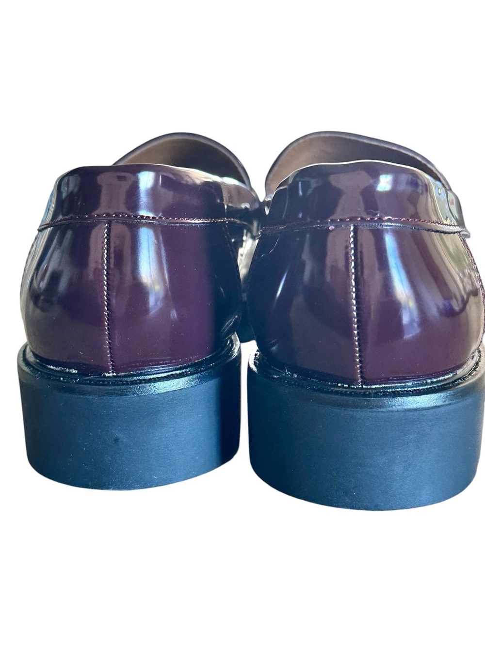 Mia Amore Hali Shoes Burgundy Patent Penny Loafers Women's Size 9 New in Box - Picture 8 of 16